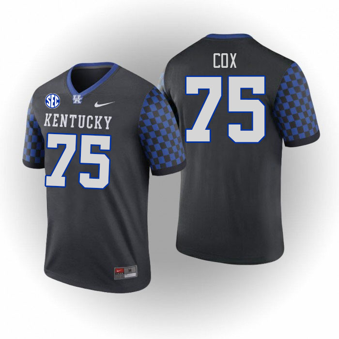 Men #75 Eli Cox Kentucky Wildcats College Football Jerseys Stitched Sale-Black